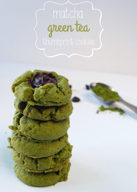 Matcha Green Tea Thumbprint Cookies | Plaid and Paleo