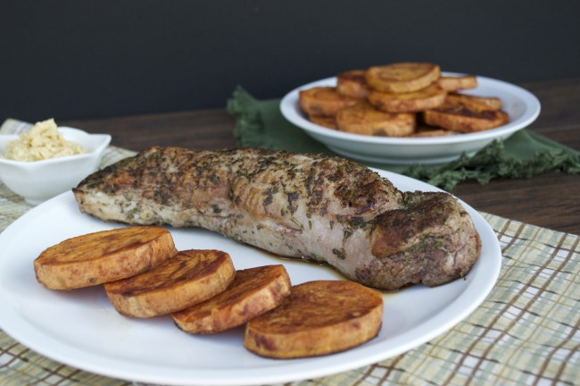 Herb Pork Loin + Cinnamon Sweet Potatoes | Plaid & Paleo
