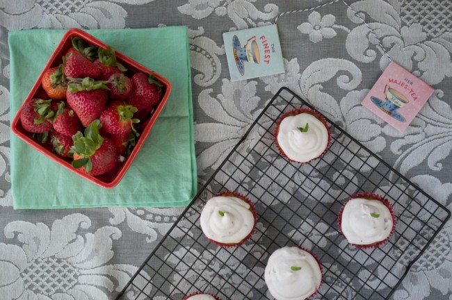 Strawberry Basil Cupcakes | Plaid & Paleo