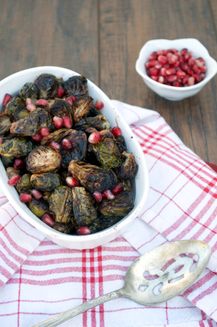 Pomegranate Balsamic Brussels Sprouts | Plaid and Paleo