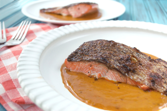 Crispy Salmon Skin with Curry Sauce | Plaid and Paleo