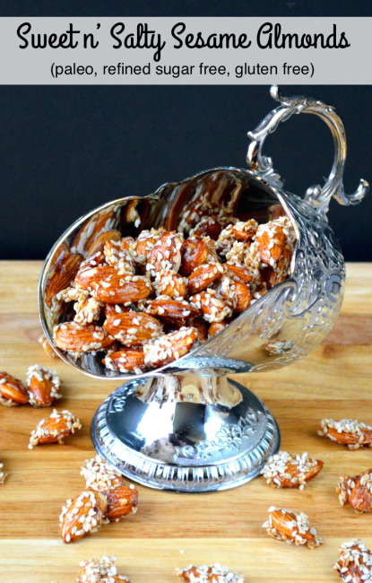 Sweet n' Salty Sesame Almonds | Plaid and Paleo