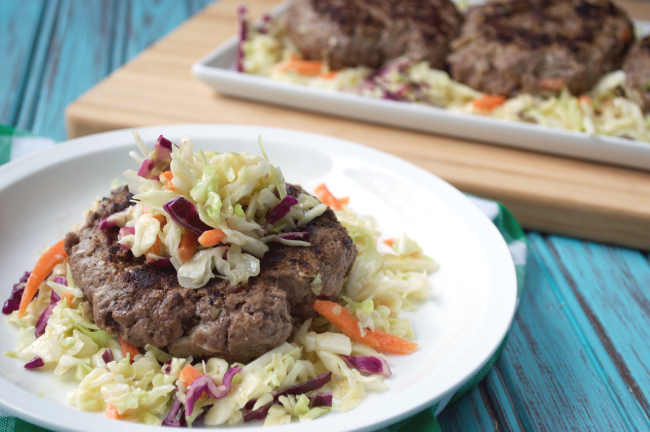Ginger Mustard Coleslaw Burgers | Plaid and Paleo