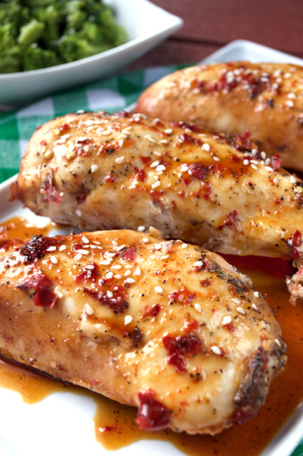 Crockpot Sweet and Spicy Chicken | Plaid and Paleo