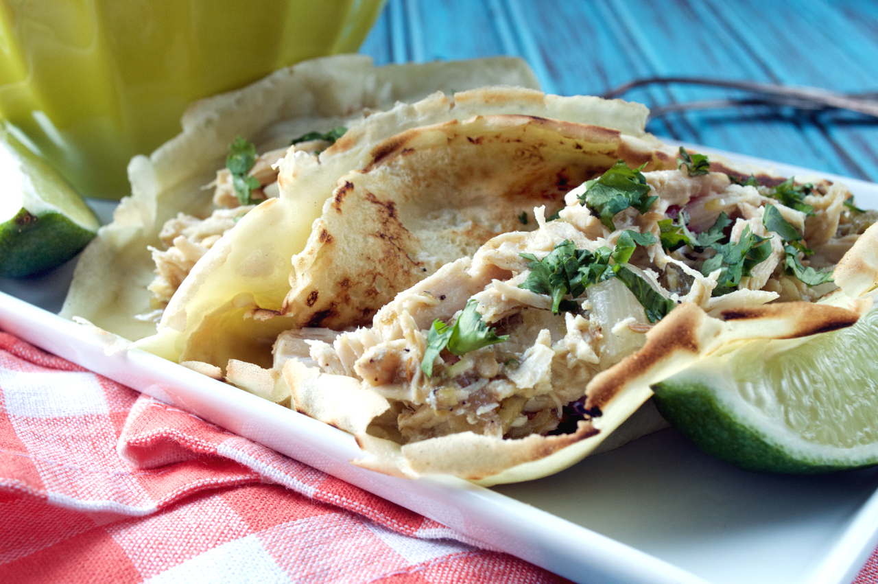 Crockpot Hatch Chile Chicken Tacos  Plaid & Paleo